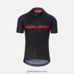 Hommes maillot chrono sport bande classique noire/rouge 242248724 Giro