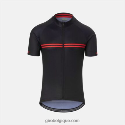 Hommes maillot chrono sport bande classique noire/rouge 242248724 Giro