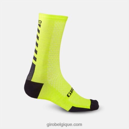 unisexe chaussette en laine mérinos hrc+ citron vert vif/noir 242248911 Giro