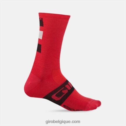 unisexe chaussettes saisonnières en laine mérinos rouge foncé/noir/gris 242248903 Giro